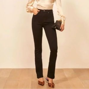 REFORMATION Audrey High Rise Straight Leg Jeans in Black